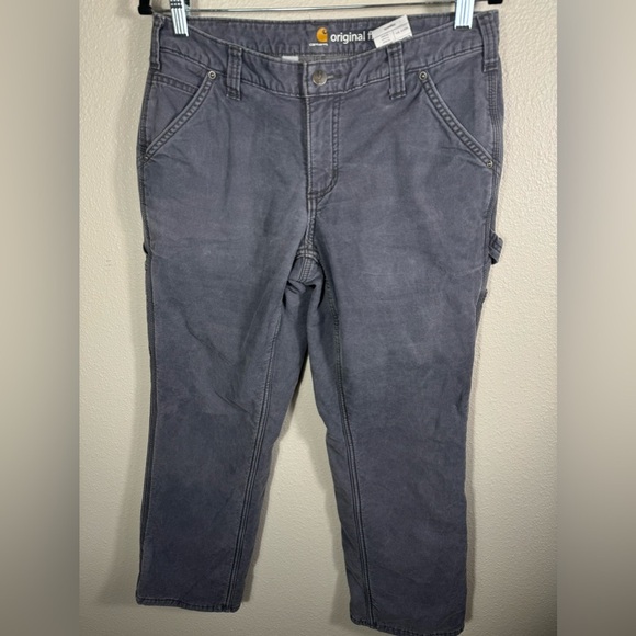 Carhartt Fleece Lined Original Fit 102213 Carpenter Gray Pants Size 10 Short - Picture 12 of 14